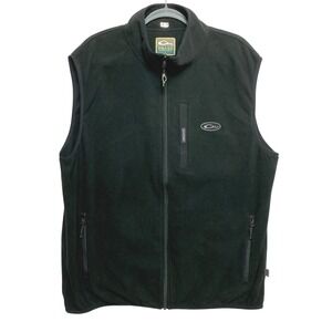 Drake Waterfowl Systems Fleece Vest Mens Large Black Magnattach Pocket Full Zip